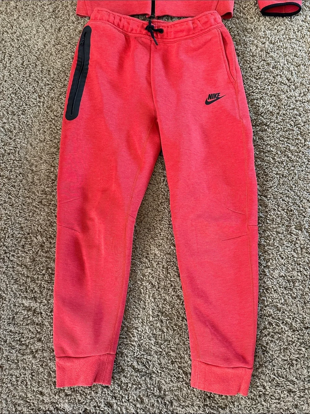 Nike Tech Kids Bright Red Hooded Zip Jacket & Joggers Set - Picture 2 of 16